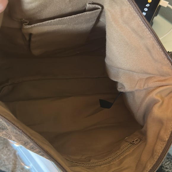 019 Elegant Brown Paisley Leather Shoulder Bag - Picture 5 of 6